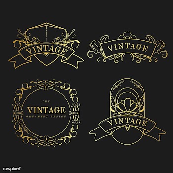 Set of vintage golden art nouveau elements ve.. | Free stock vector - 519603