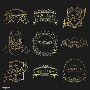 Set of vintage golden art nouveau elements ve.. | Free stock vector - 519607