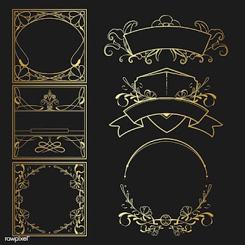 Set of vintage golden art nouveau elements ve.. | Free stock vector - 519627