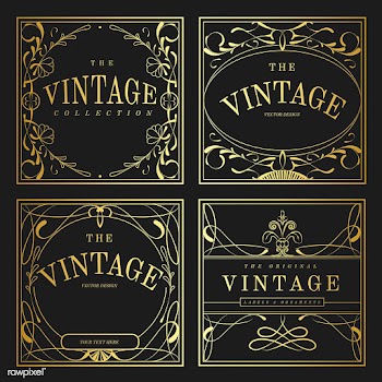 Set of vintage golden art nouveau elements ve.. | Free stock vector - 519632