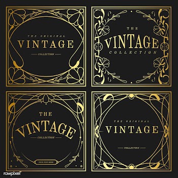 Set of vintage golden art nouveau elements ve.. | Free stock vector - 519654