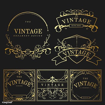 Set of vintage golden art nouveau elements ve.. | Free stock vector - 519679
