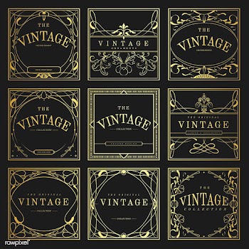 Set of vintage golden art nouveau elements ve.. | Free stock vector - 519683