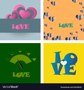 Set of vintage happy valentines day badges and vector image