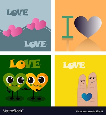 Set of vintage happy valentines day badges and vector image