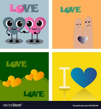 Set of vintage happy valentines day badges and vector image