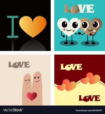 Set of vintage happy valentines day badges and vector image