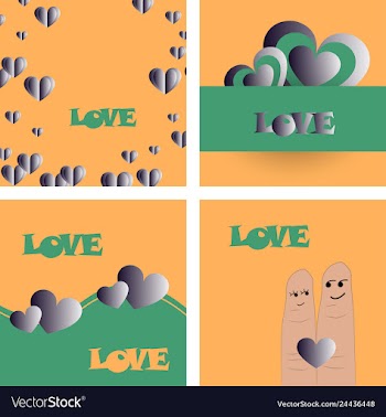 Set of vintage happy valentines day badges and vector image