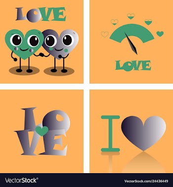 Set of vintage happy valentines day badges and vector image