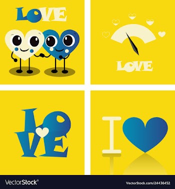 Set of vintage happy valentines day badges and vector image