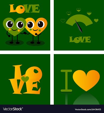 Set of vintage happy valentines day badges and vector image