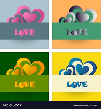 Set of vintage happy valentines day badges and vector image