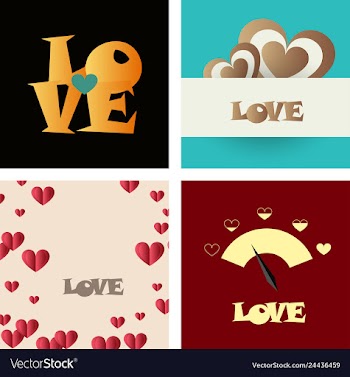 Set of vintage happy valentines day badges and vector image