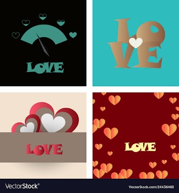 Set of vintage happy valentines day badges and vector image