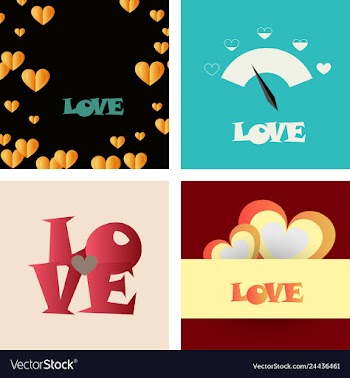 Set of vintage happy valentines day badges and vector image