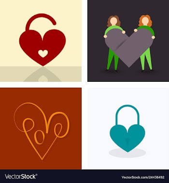 Set of vintage happy valentines day badges and vector image