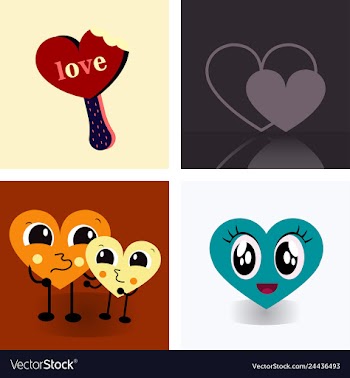 Set of vintage happy valentines day badges and vector image