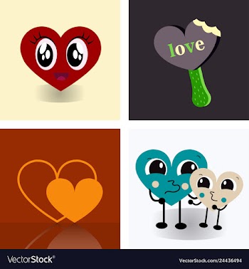 Set of vintage happy valentines day badges and vector image