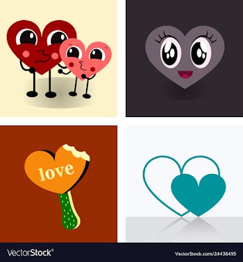 Set of vintage happy valentines day badges and vector image