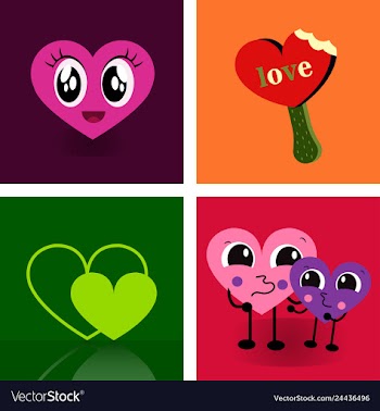 Set of vintage happy valentines day badges and vector image