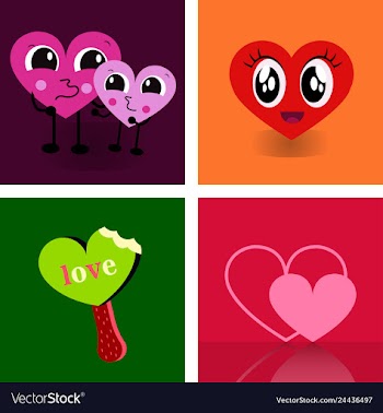 Set of vintage happy valentines day badges and vector image
