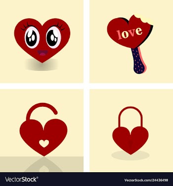 Set of vintage happy valentines day badges and vector image