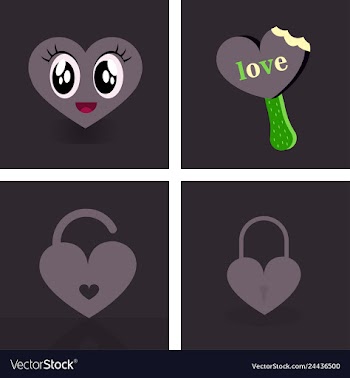 Set of vintage happy valentines day badges and vector image