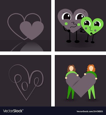Set of vintage happy valentines day badges and vector image