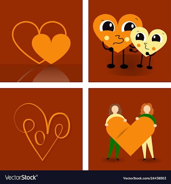 Set of vintage happy valentines day badges and vector image