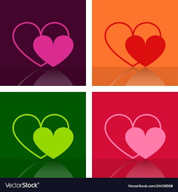 Set of vintage happy valentines day badges and vector image