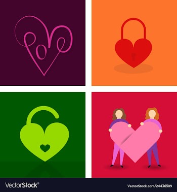 Set of vintage happy valentines day badges and vector image