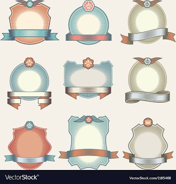  					Set of vintage labels vector&nbsp;image														