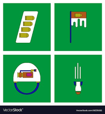 Set of war equipments in color backgroungs vector image