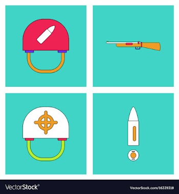 Set of war equipments in color backgroungs vector image