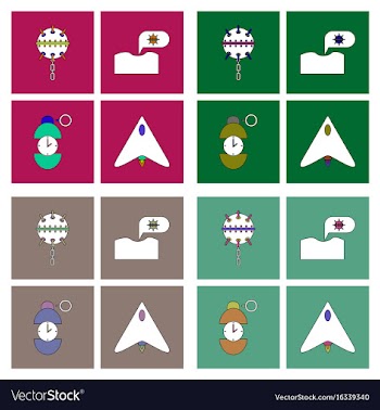 Set of war equipments in color backgroungs vector image