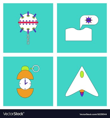 Set of war equipments in color backgroungs vector image