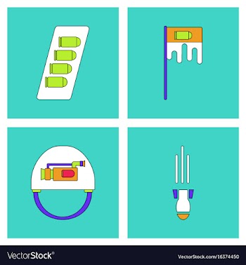 Set of war equipments in color backgroungs vector image