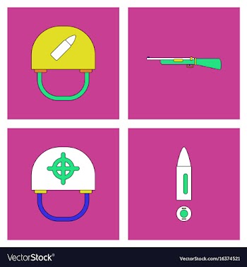 Set of war equipments in color backgroungs vector image