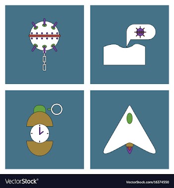 Set of war equipments in color backgroungs vector image