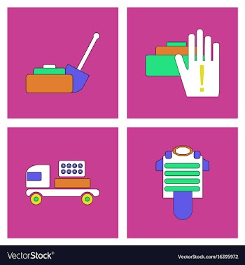 Set of war equipments in color backgroungs vector image
