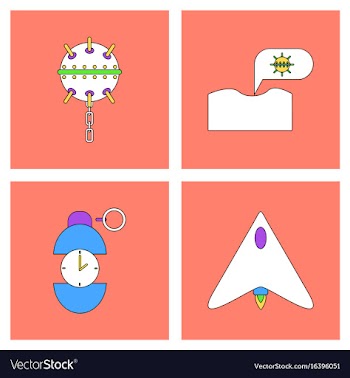 Set of war equipments in color backgroungs vector image