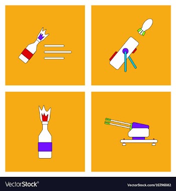 Set of war equipments in color backgroungs vector image