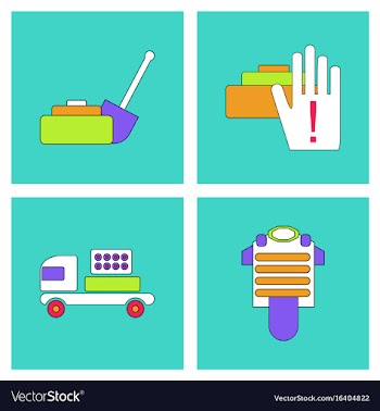 Set of war equipments in color backgroungs vector image