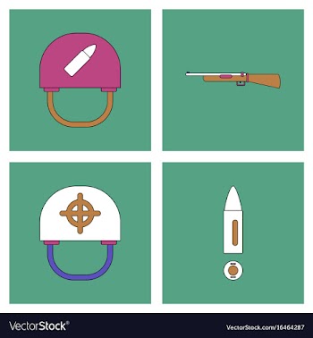 Set of war equipments in color backgroungs vector image