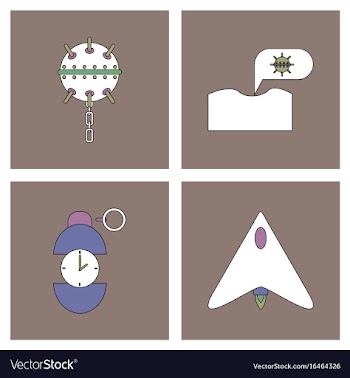 Set of war equipments in color backgroungs vector image