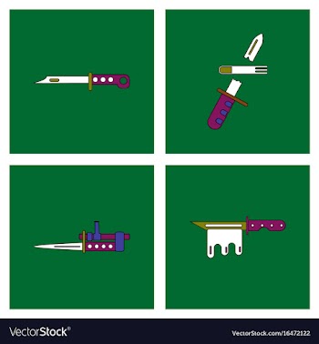 Set of war equipments in color backgroungs vector image