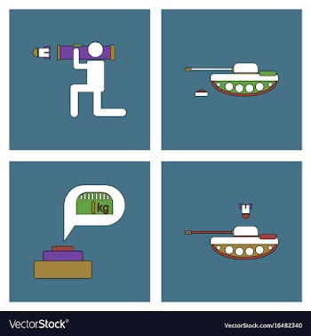 Set of war equipments in color backgroungs vector image