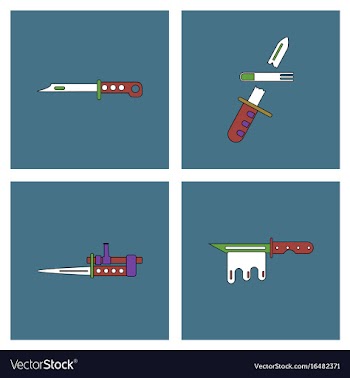 Set of war equipments in color backgroungs vector image