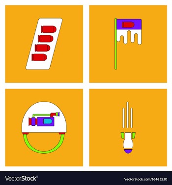 Set of war equipments in color backgroungs vector image