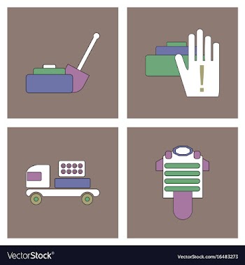 Set of war equipments in color backgroungs vector image